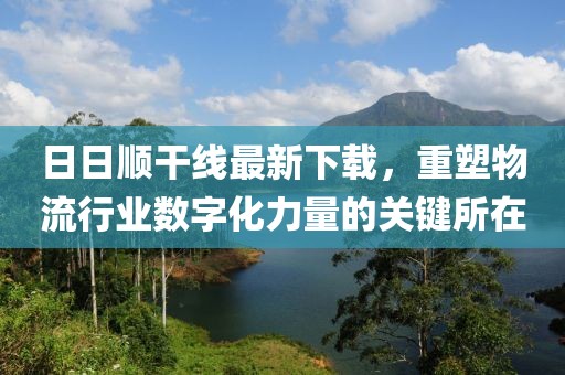 日日顺干线最新下载，重塑物流行业数字化力量的关键所在
