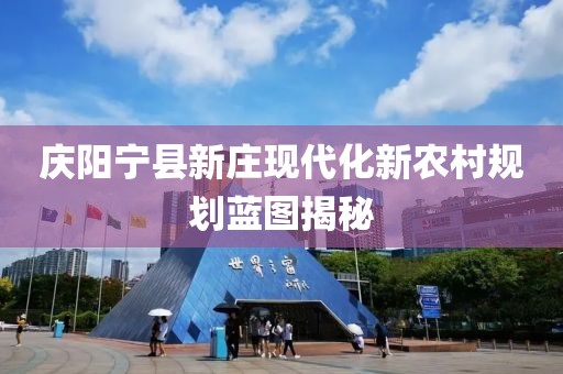 庆阳宁县新庄现代化新农村规划蓝图揭秘
