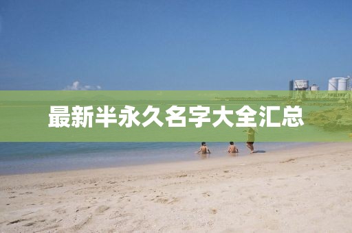 最新半永久名字大全汇总