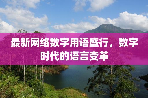 最新网络数字用语盛行，数字时代的语言变革