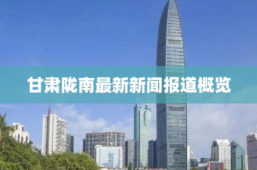 甘肃陇南最新新闻报道概览