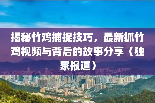 揭秘竹鸡捕捉技巧，最新抓竹鸡视频与背后的故事分享（独家报道）