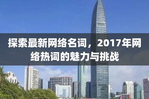 探索最新网络名词，2017年网络热词的魅力与挑战