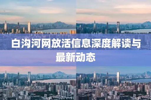 白沟河网放活信息深度解读与最新动态