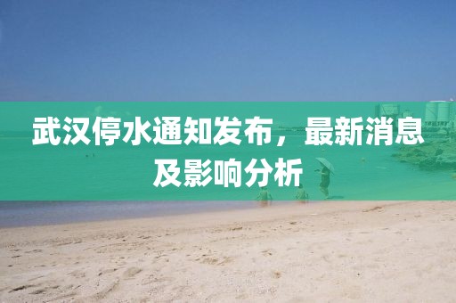 武汉停水通知发布，最新消息及影响分析