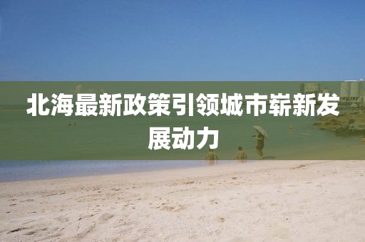 北海最新政策引领城市崭新发展动力
