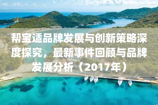 帮宝适品牌发展与创新策略深度探究，最新事件回顾与品牌发展分析（2017年）