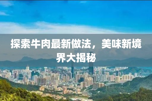探索牛肉最新做法，美味新境界大揭秘