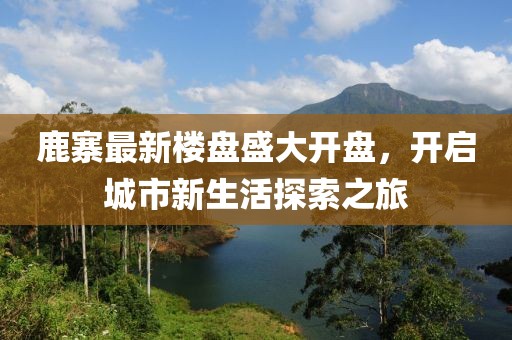 鹿寨最新楼盘盛大开盘，开启城市新生活探索之旅