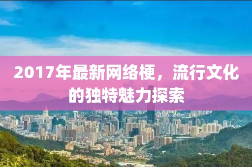 2017年最新网络梗，流行文化的独特魅力探索