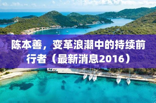 陈本善，变革浪潮中的持续前行者（最新消息2016）