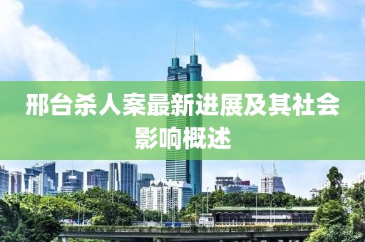 邢台杀人案最新进展及其社会影响概述