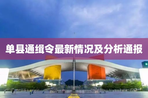 单县通缉令最新情况及分析通报
