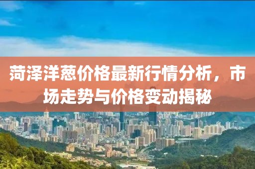 菏泽洋葱价格最新行情分析，市场走势与价格变动揭秘