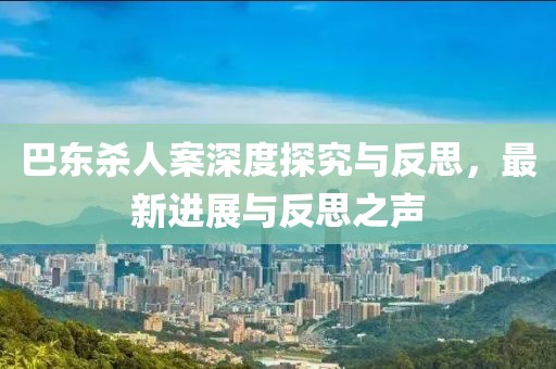 巴东杀人案深度探究与反思，最新进展与反思之声