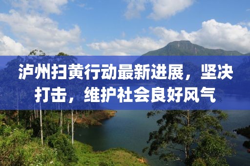 泸州扫黄行动最新进展，坚决打击，维护社会良好风气