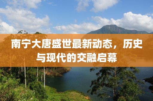南宁大唐盛世最新动态，历史与现代的交融启幕