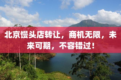 北京馒头店转让，商机无限，未来可期，不容错过！