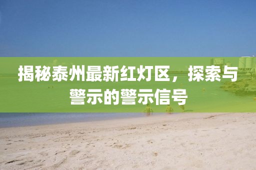 揭秘泰州最新红灯区，探索与警示的警示信号