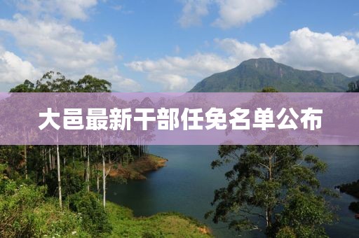 大邑最新干部任免名单公布