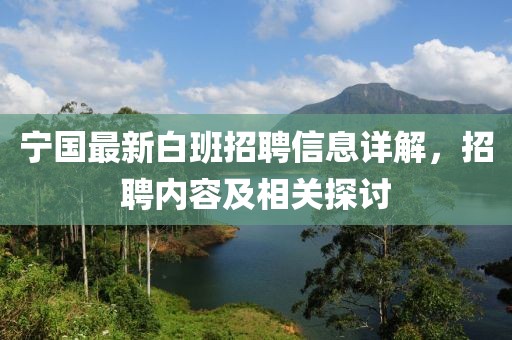 宁国最新白班招聘信息详解，招聘内容及相关探讨