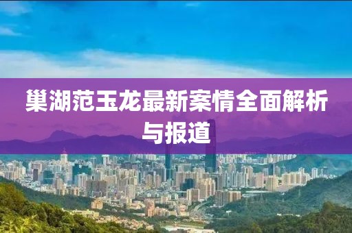巢湖范玉龙最新案情全面解析与报道
