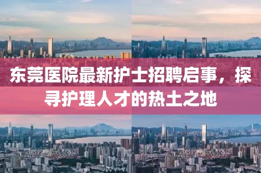 东莞医院最新护士招聘启事，探寻护理人才的热土之地