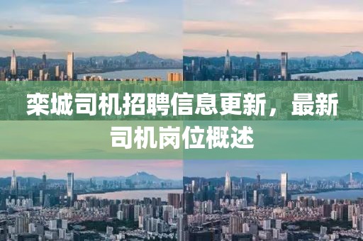栾城司机招聘信息更新，最新司机岗位概述