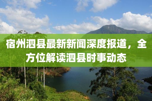 宿州泗县最新新闻深度报道，全方位解读泗县时事动态