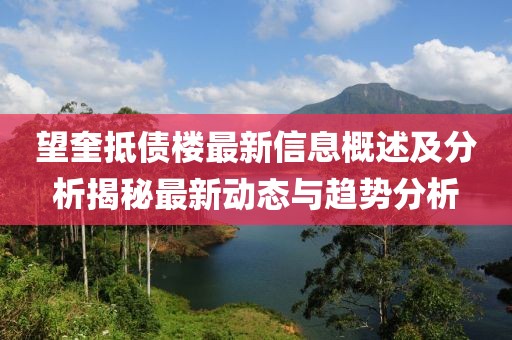 望奎抵债楼最新信息概述及分析揭秘最新动态与趋势分析