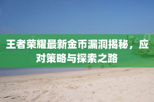 王者荣耀最新金币漏洞揭秘，应对策略与探索之路