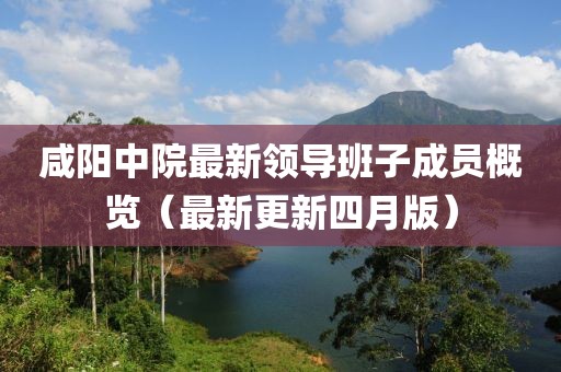 咸阳中院最新领导班子成员概览（最新更新四月版）