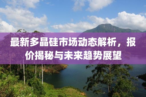 最新多晶硅市场动态解析，报价揭秘与未来趋势展望