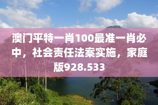 澳门平特一肖100最准一肖必中，社会责任法案实施，家庭版928.533
