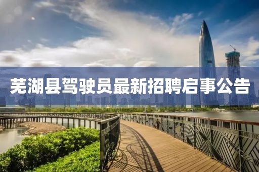 芜湖县驾驶员最新招聘启事公告