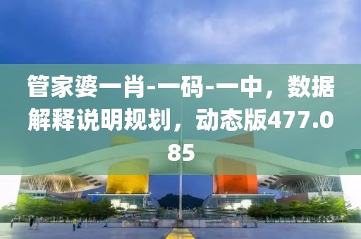 管家婆一肖-一码-一中，数据解释说明规划，动态版477.085