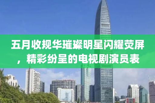 五月收规华璀璨明星闪耀荧屏，精彩纷呈的电视剧演员表