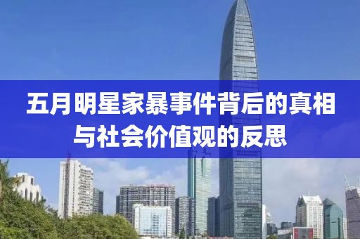五月明星家暴事件背后的真相与社会价值观的反思