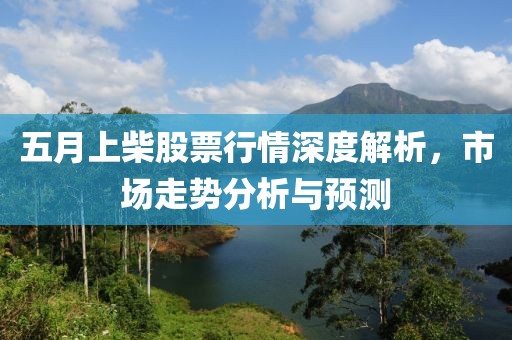 五月上柴股票行情深度解析，市场走势分析与预测