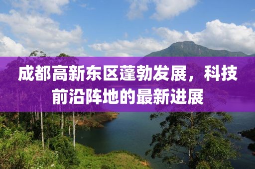 成都高新东区蓬勃发展，科技前沿阵地的最新进展