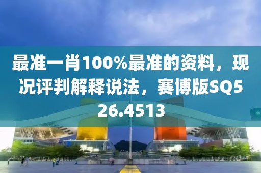 最准一肖100%最准的资料，现况评判解释说法，赛博版SQ526.4513