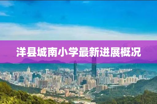 洋县城南小学最新进展概况