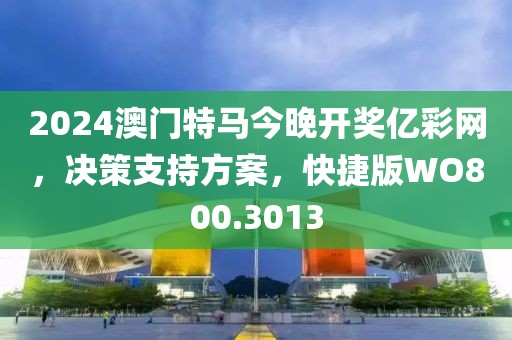2024澳门特马今晚开奖亿彩网，决策支持方案，快捷版WO800.3013