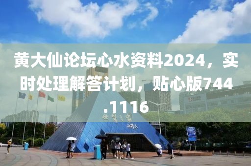 黄大仙论坛心水资料2024，实时处理解答计划，贴心版744.1116