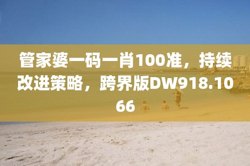 管家婆一码一肖100准，持续改进策略，跨界版DW918.1066