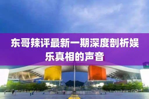 东哥辣评最新一期深度剖析娱乐真相的声音