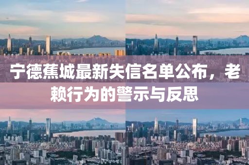 宁德蕉城最新失信名单公布，老赖行为的警示与反思