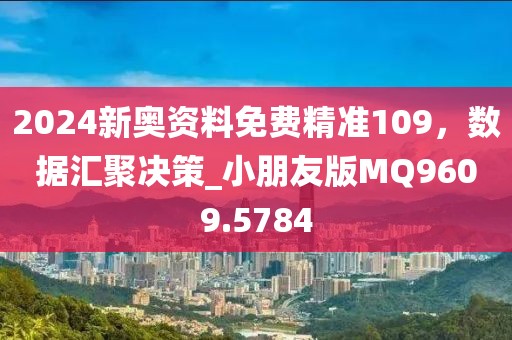 2024新奥资料免费精准109，数据汇聚决策_小朋友版MQ9609.5784