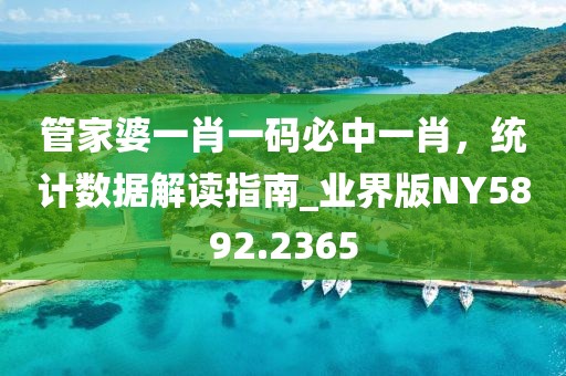 管家婆一肖一码必中一肖，统计数据解读指南_业界版NY5892.2365