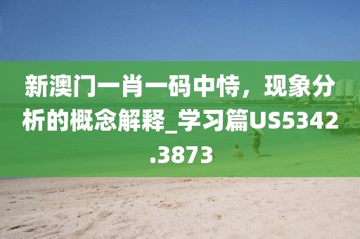 新澳门一肖一码中恃，现象分析的概念解释_学习篇US5342.3873